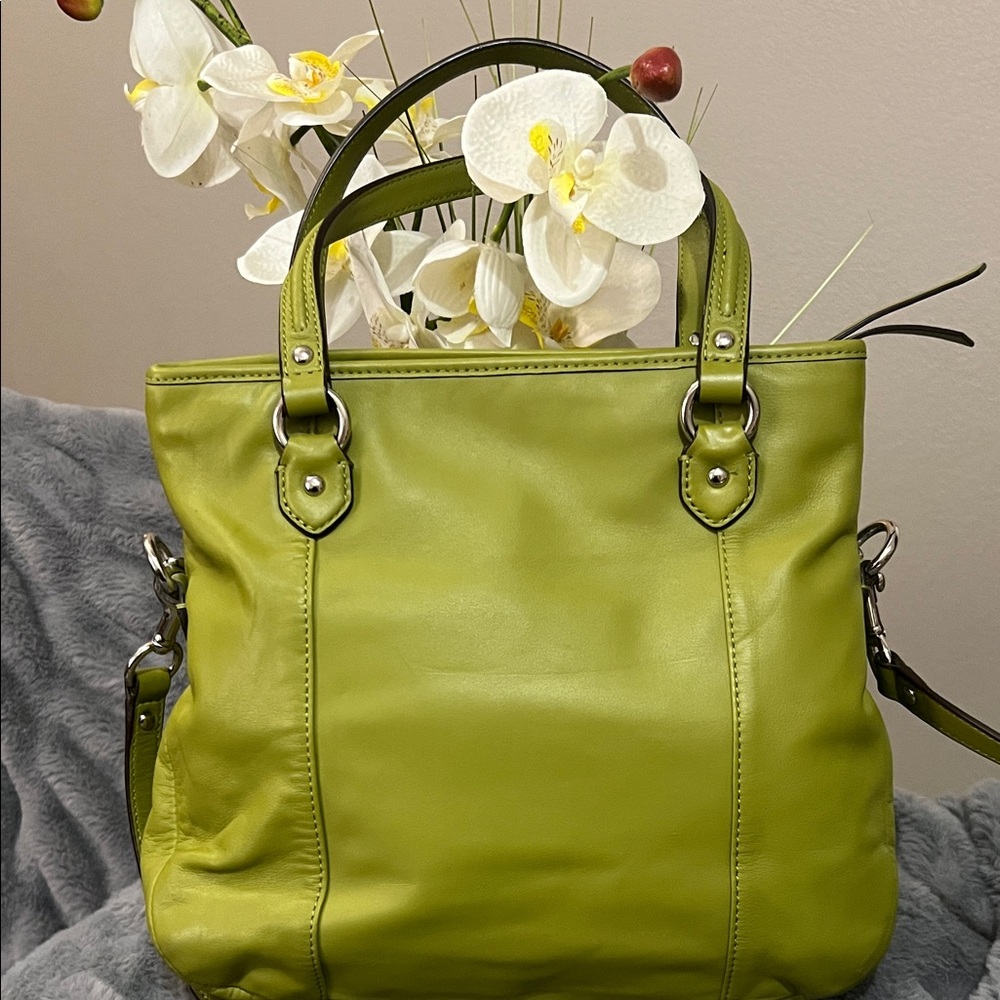 Coach Lime Green Leather Daisy Spectator Satchel Bag - Picture 6 of 12